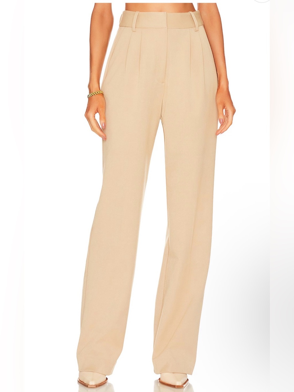 Revolve Favorite Daughter the favorite pants pleated women’s size 10 beige